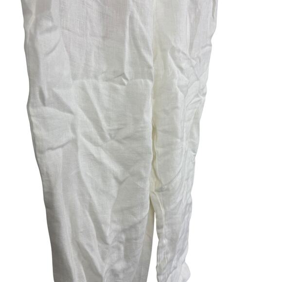 J Jill Love 100% Linen White Cropped Pull On Pants Elastic Waist Summer sz M - Picture 3 of 16